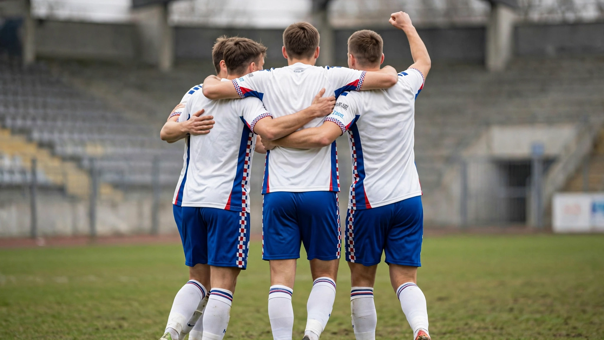 Piłkarze Górnika Zabrze celebrujący gola w meczu wyjazdowym z Koroną Kielce na stadionie w Kielcach