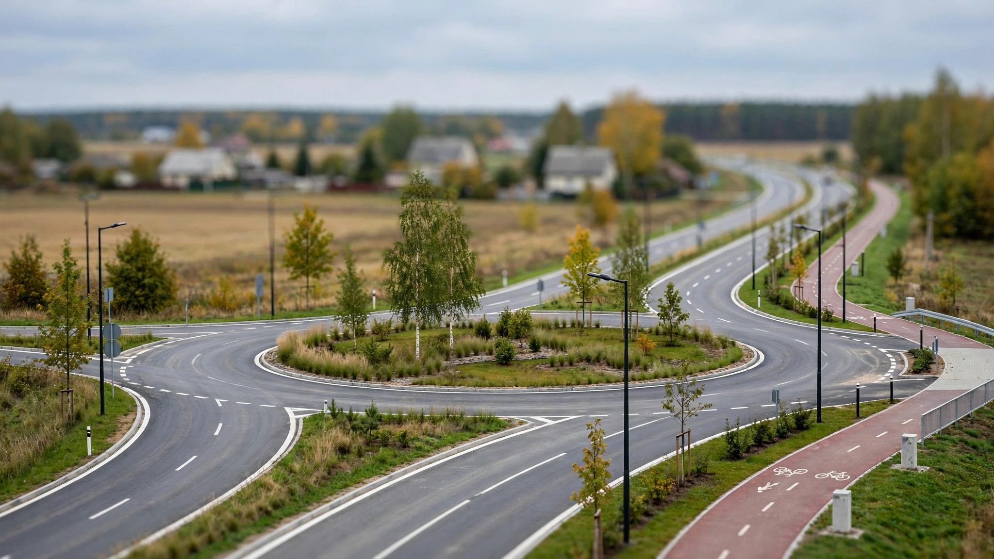 Nowa obwodnica Nidzicy w ciągu drogi wojewódzkiej nr 604 z rondem i drogą pieszo-rowerową