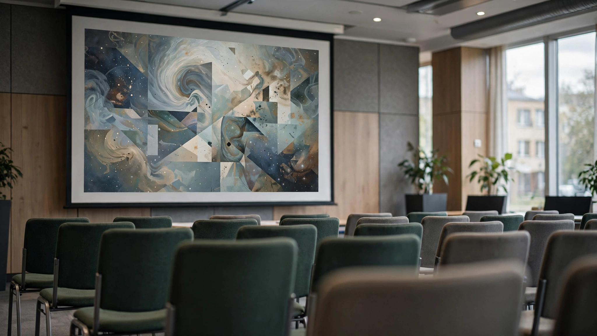 Sala konferencyjna w Hali Urania w Olsztynie podczas wykładu o kosmicznej kompozycji Stefana Knappa